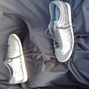 Gola Women's Silver Metallic Sneakers with Multicolor Dota